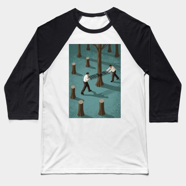 Barcode Loggers Baseball T-Shirt by John Holcroft